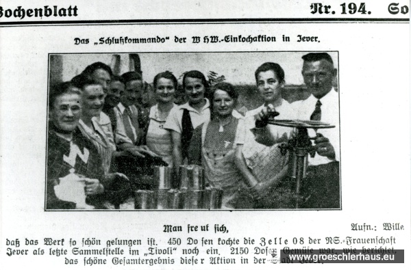 Das „Jeversche Wochenblatt“ baute die NS-Volksgemeinschaft aktiv mit auf (JW 21.8.1937)